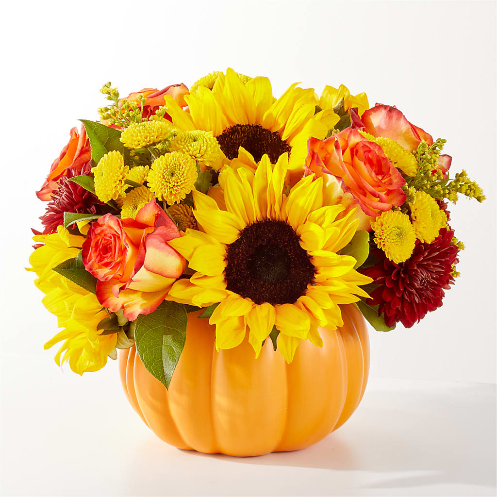 Golden Gourd Pumpkin Bouquet – Bulldog Flowers, Athens GA