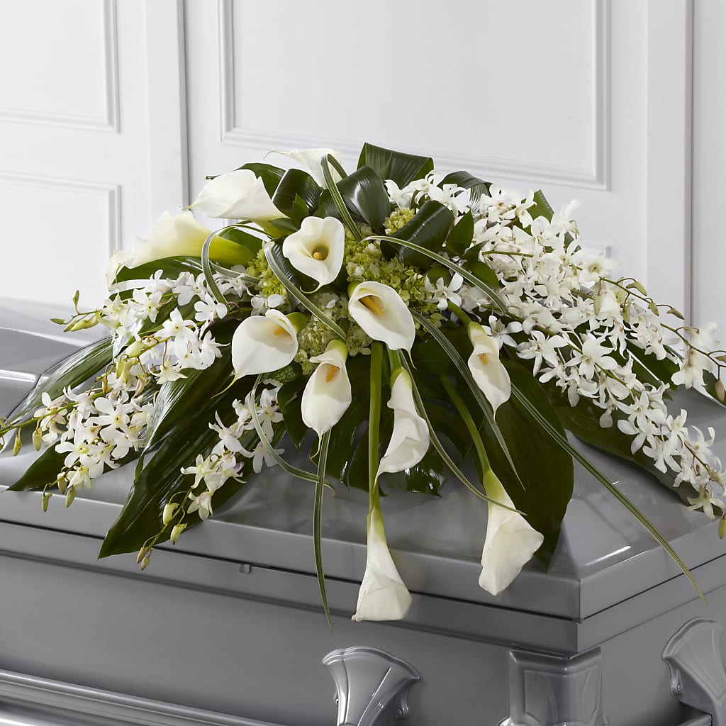 Angel Wings Casket Spray – Bulldog Flowers, Athens GA
