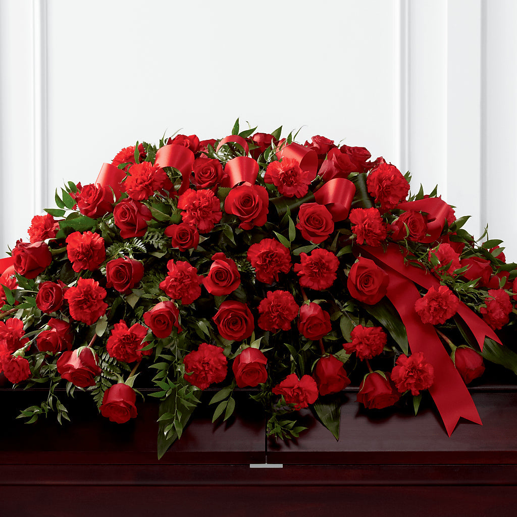 Tribute of Life Casket Spray – Bulldog Flowers, Athens GA