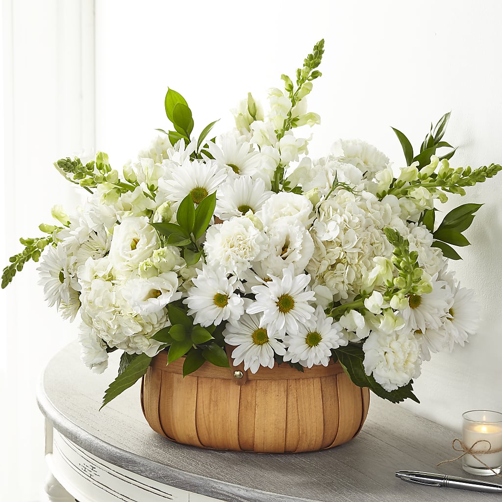 Pure Ivory Basket – Bulldog Flowers, Athens GA