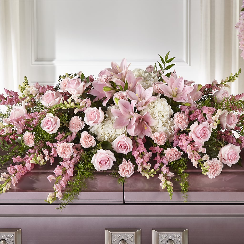 Life & Remembrance Casket Spray – Bulldog Flowers, Athens GA