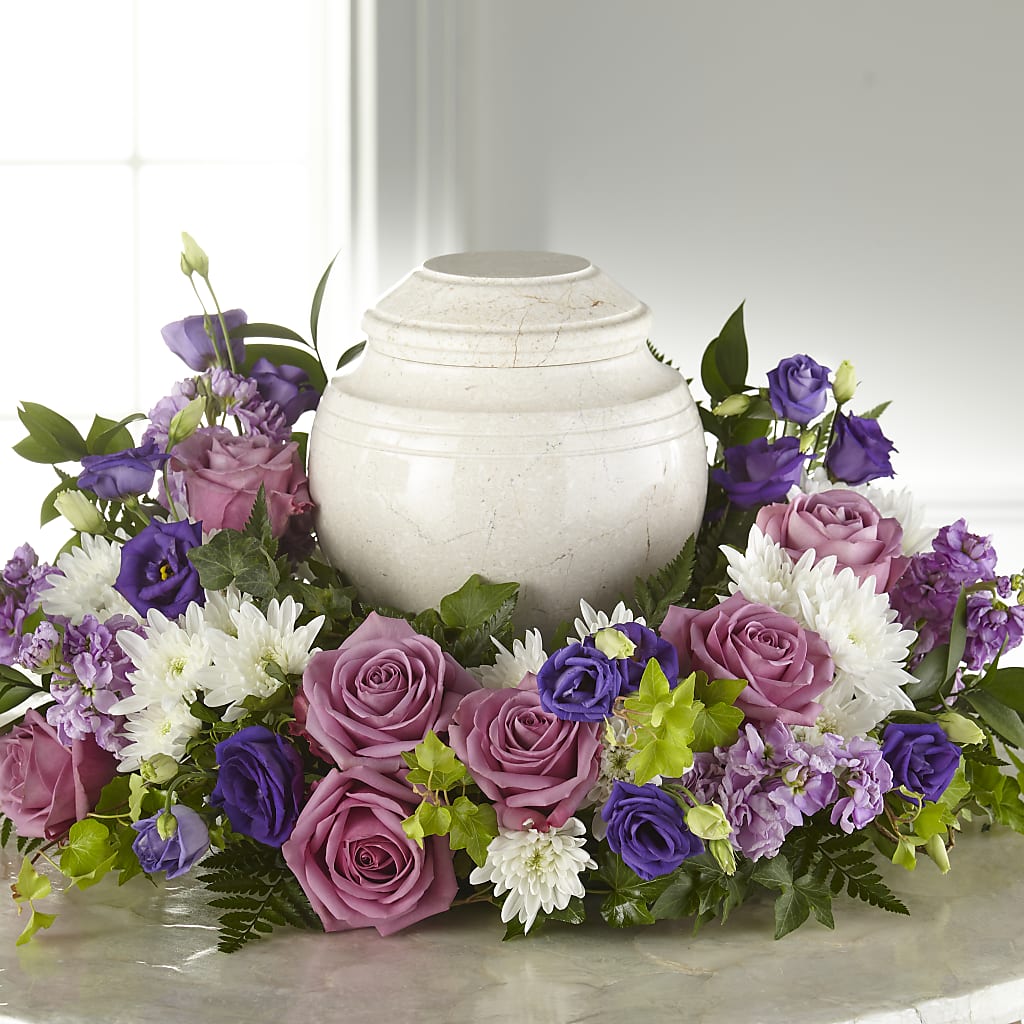 Blooming Sympathy Cremation Adornment – Bulldog Flowers, Athens GA