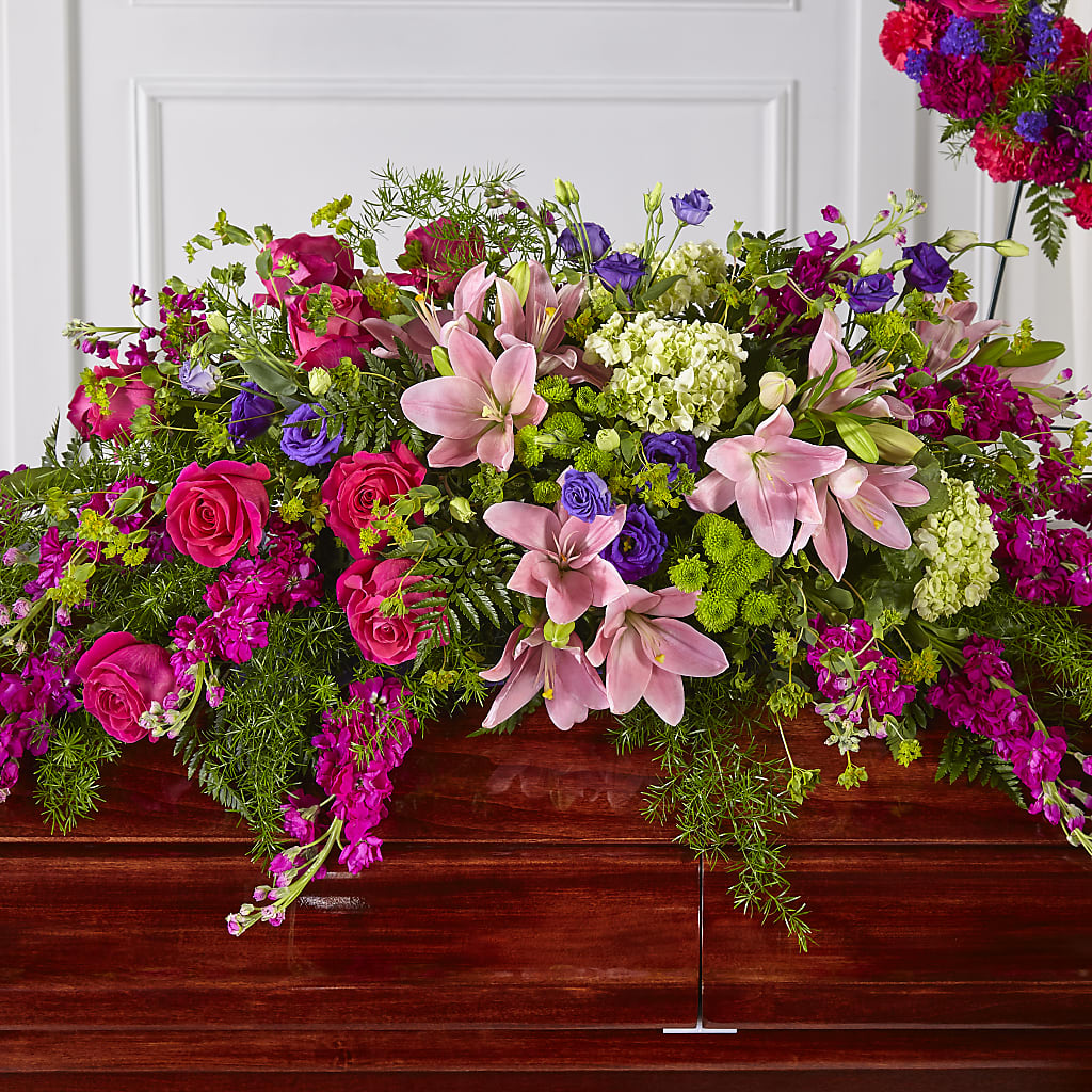 Radiant Tribute Casket Spray – Bulldog Flowers, Athens GA