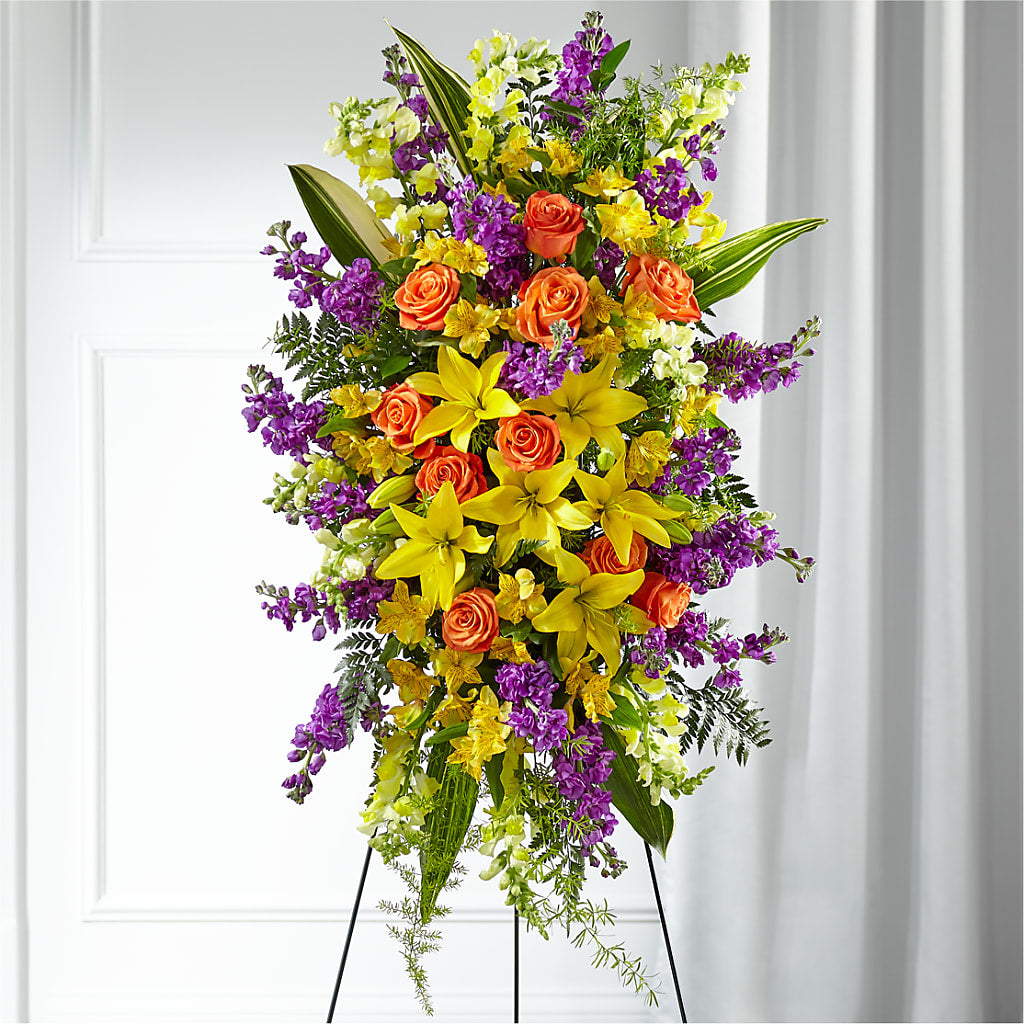 Thoughtful Prayers Standing Spray – Bulldog Flowers, Athens GA