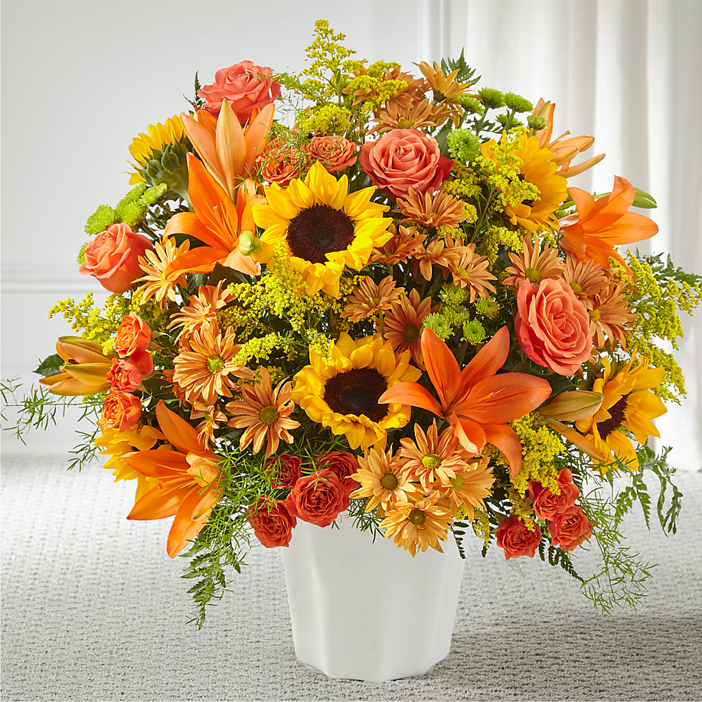 Harvest Thoughts Floor Basket – Bulldog Flowers, Athens GA