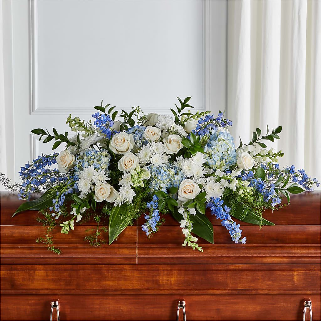 Timeless Essence Casket Spray – Bulldog Flowers, Athens GA