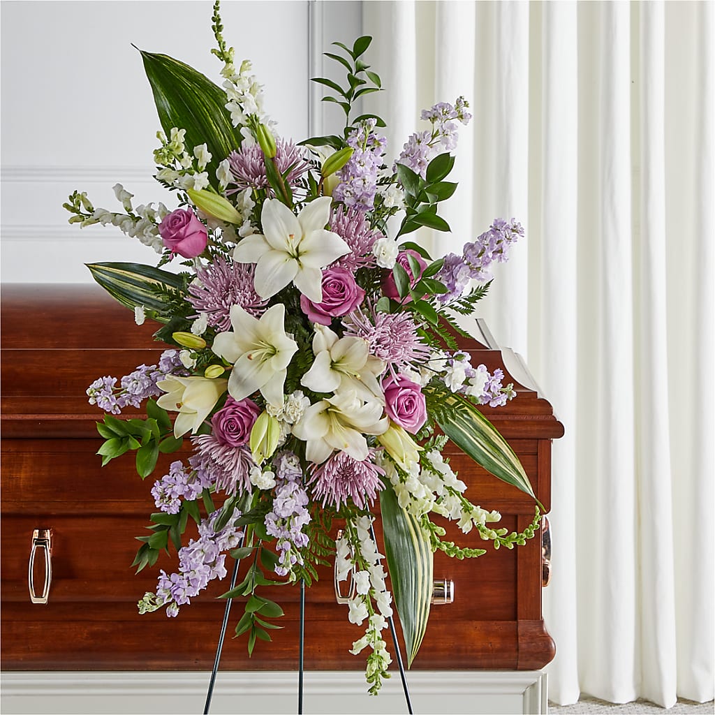 Grateful Hearts Standing Spray – Bulldog Flowers, Athens GA