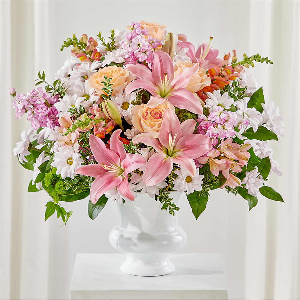 Heartfelt Gesture Urn Arrangement – Bulldog Flowers, Athens GA