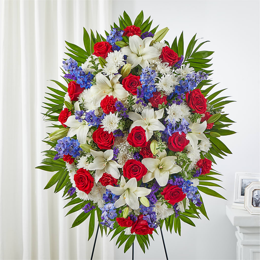 Cherished Service Standing Spray – Bulldog Flowers, Athens GA