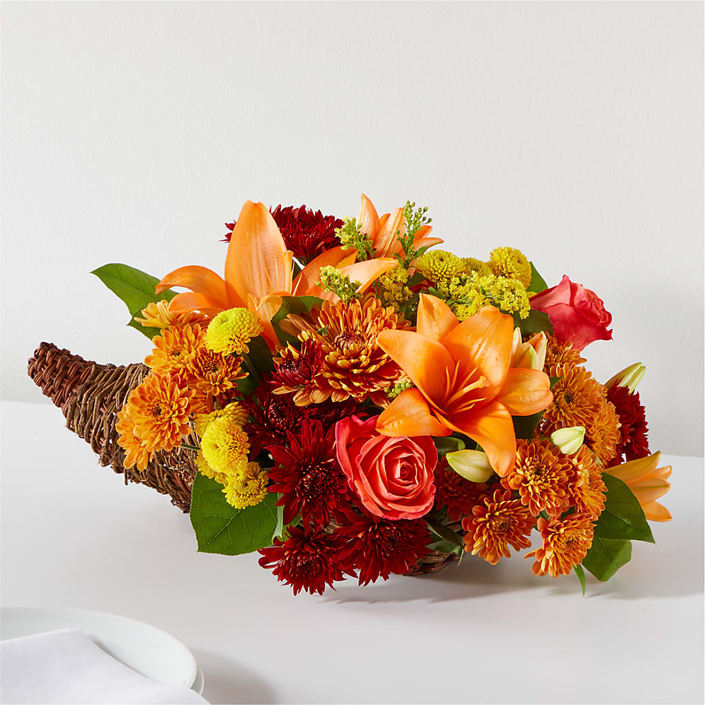 Bouquet of Blessings Cornucopia – Bulldog Flowers, Athens GA