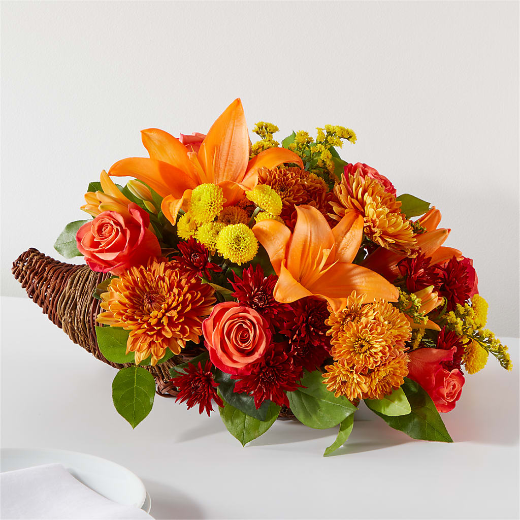 Bouquet of Blessings Cornucopia – Bulldog Flowers, Athens GA