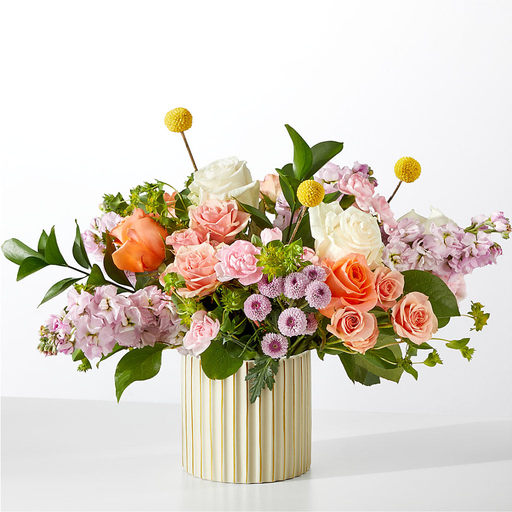 French Market Bouquet with Ivory Vase – Bulldog Flowers, Athens GA