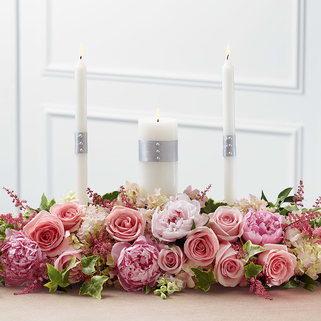 Worldwide Romance Unity Candle Arrangement – Bulldog Flowers, Athens GA