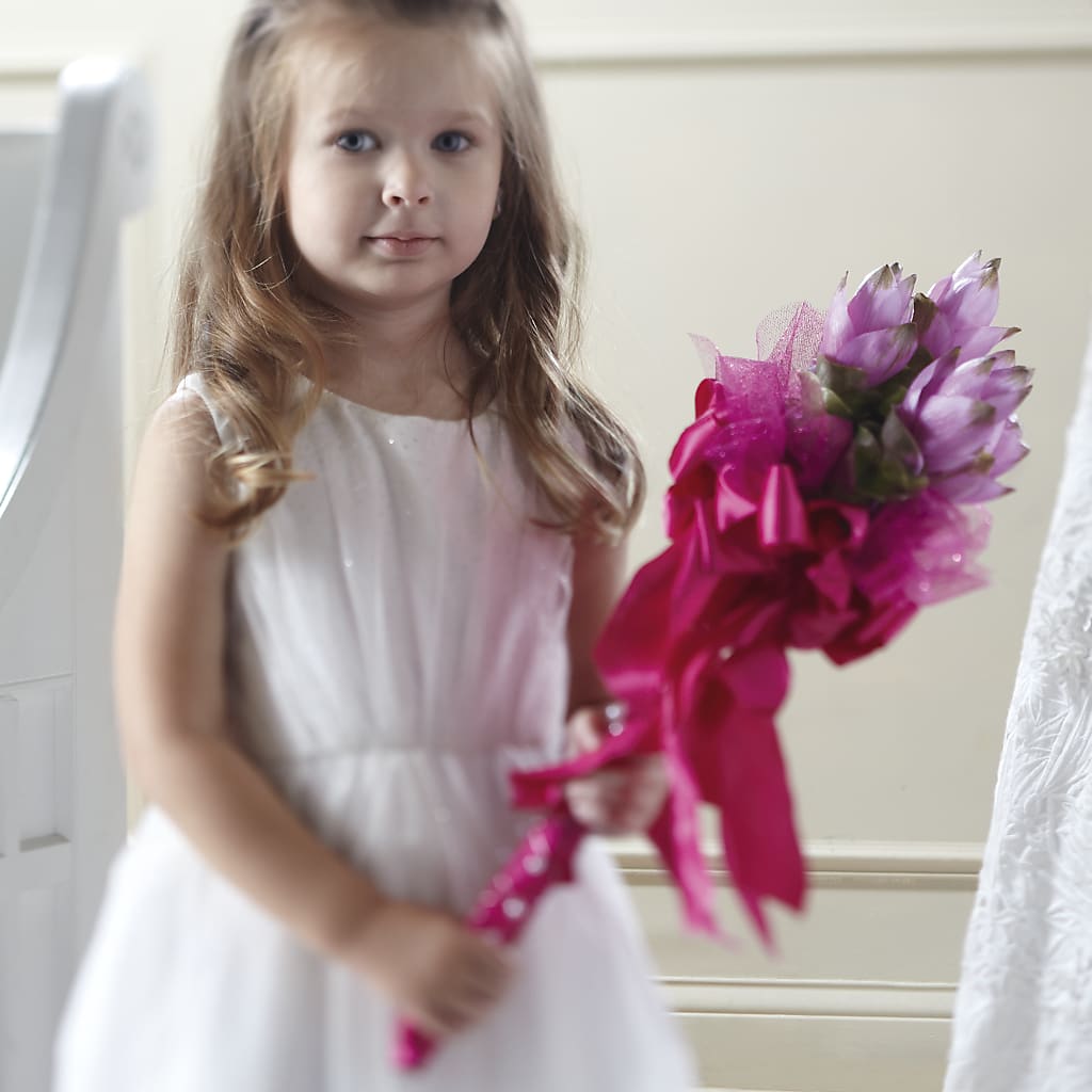 Sparkle Pink Flower Girl Bouquet – Bulldog Flowers, Athens GA