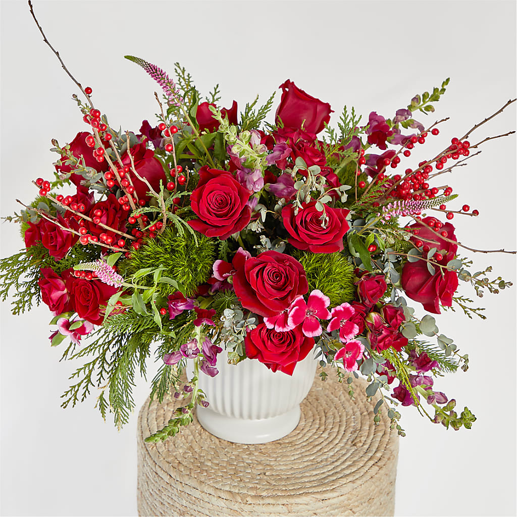 Big Red Bow Bouquet –  Bulldog Flowers, Athens GA