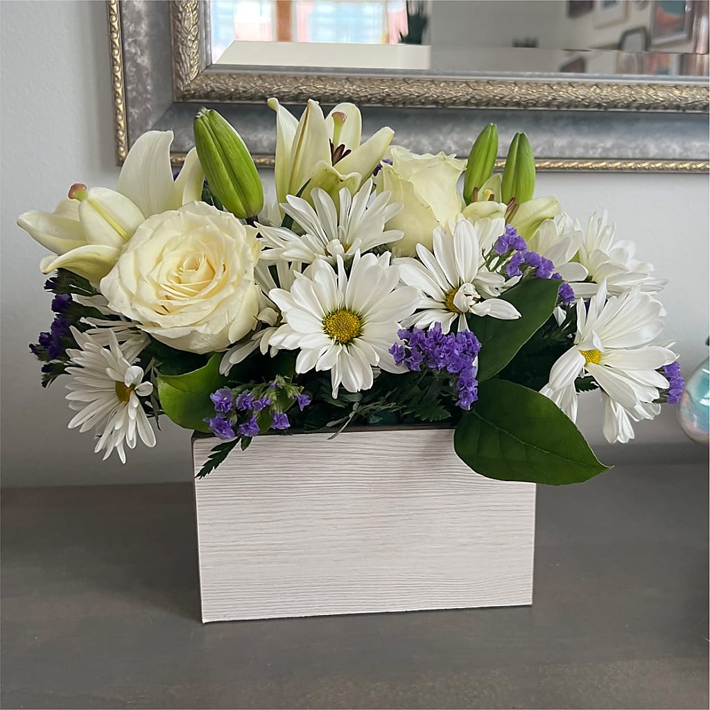 Beyond Blue Box Bouquet –  Bulldog Flowers, Athens GA