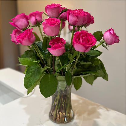 Long Stem Pink Rose Bouquet –  Bulldog Flowers, Athens GA