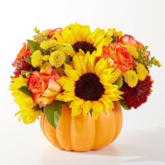 Golden Gourd Pumpkin Bouquet –  Bulldog Flowers, Athens GA