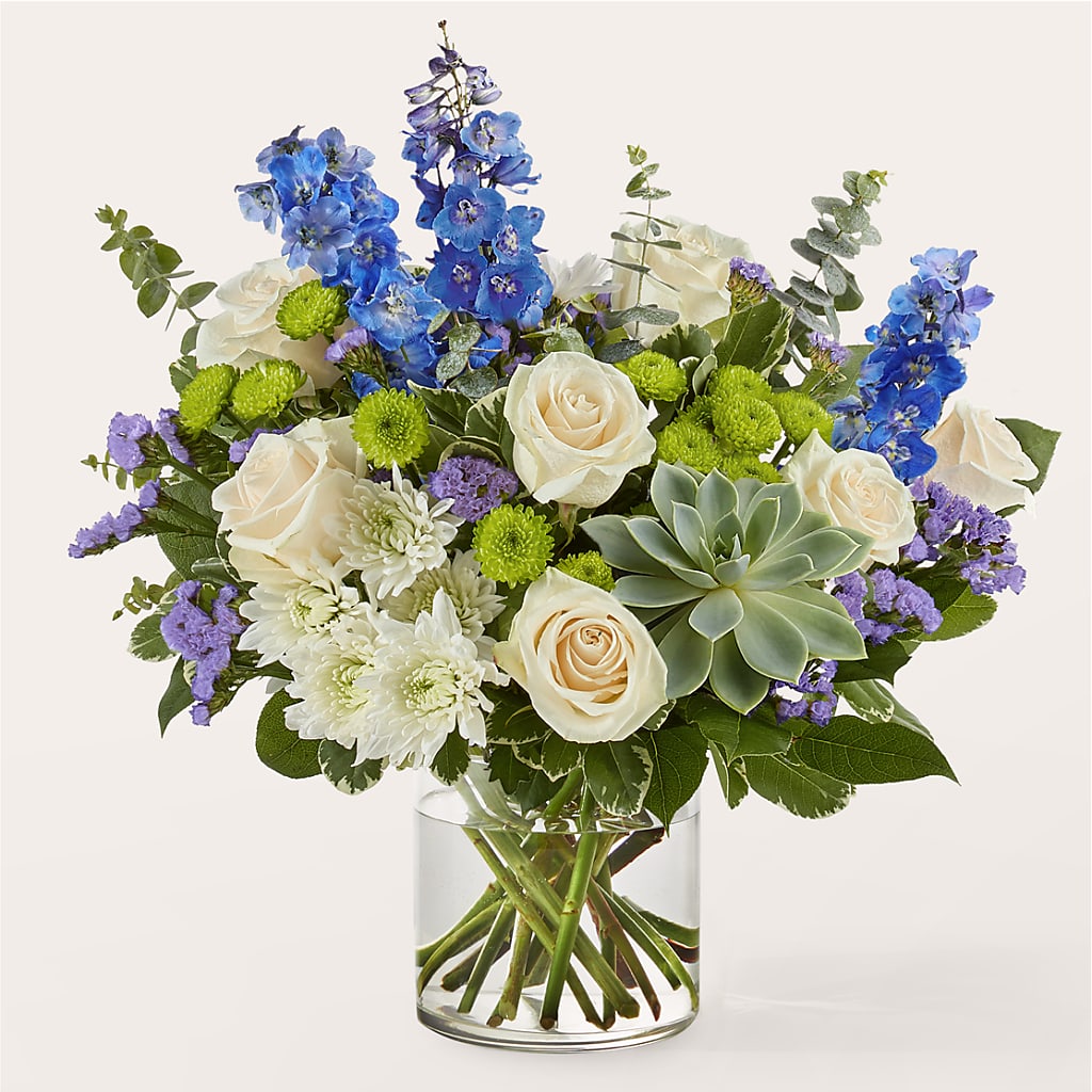 Cerulean Waves Bouquet –  Bulldog Flowers, Athens GA