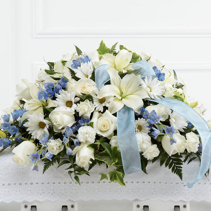 Tender Treasure Casket Spray –  Bulldog Flowers, Athens GA