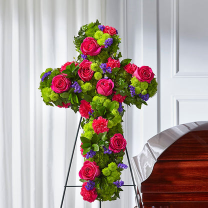 Tribute Rose Floral Cross –  Bulldog Flowers, Athens GA