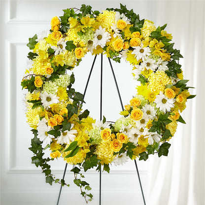 Golden Remembrance Wreath –  Bulldog Flowers, Athens GA