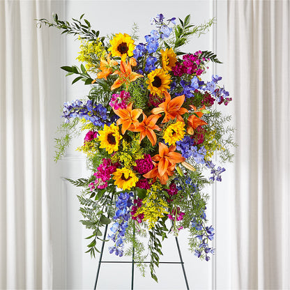 Sunlit Memories Standing Spray (Standard) –  Bulldog Flowers, Athens GA