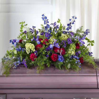 Always Treasured Casket Spray –  Bulldog Flowers, Athens GA