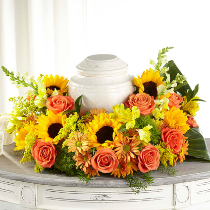 Faithful Sunflower Cremation Adornment –  Bulldog Flowers, Athens GA