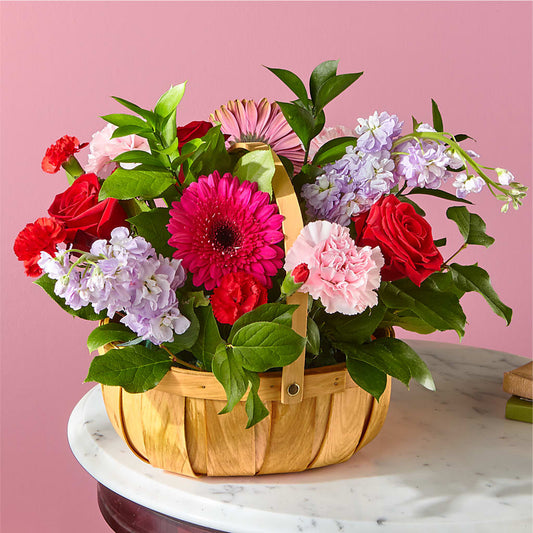 Pink Picnic Basket –  Bulldog Flowers, Athens GA