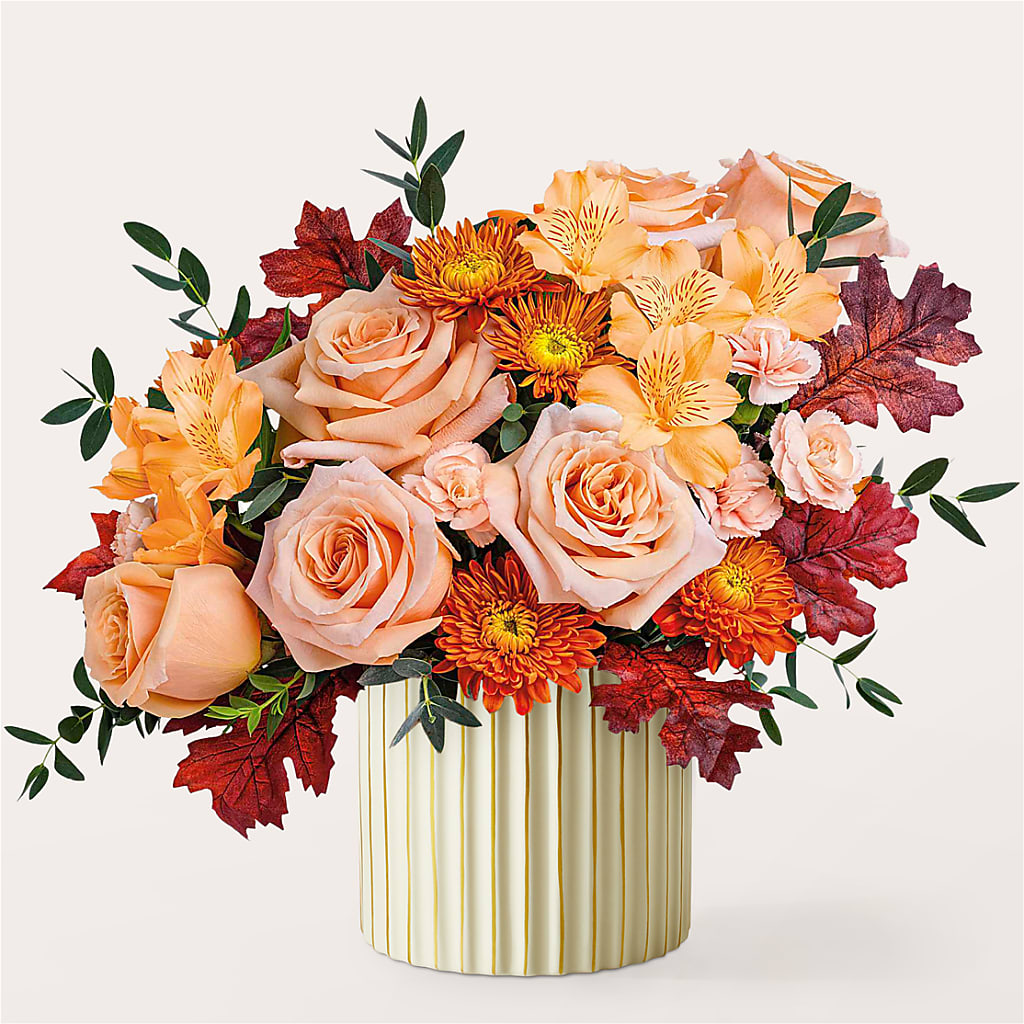 Spiced Latte Bouquet with Ivory Vase –  Bulldog Flowers, Athens GA