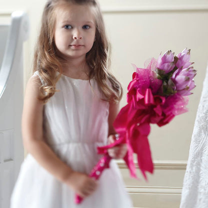 Sparkle Pink Flower Girl Bouquet –  Bulldog Flowers, Athens GA